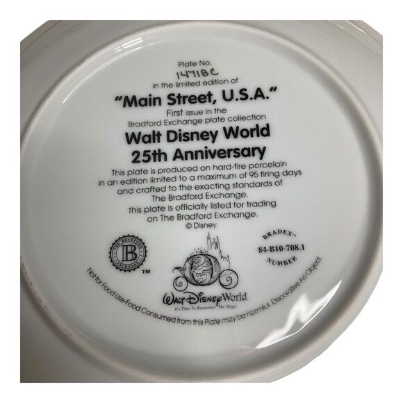 Walt Disney World Plates 25th Anniversary Collector Bradford Exchange Mickey - Picture 16 of 16